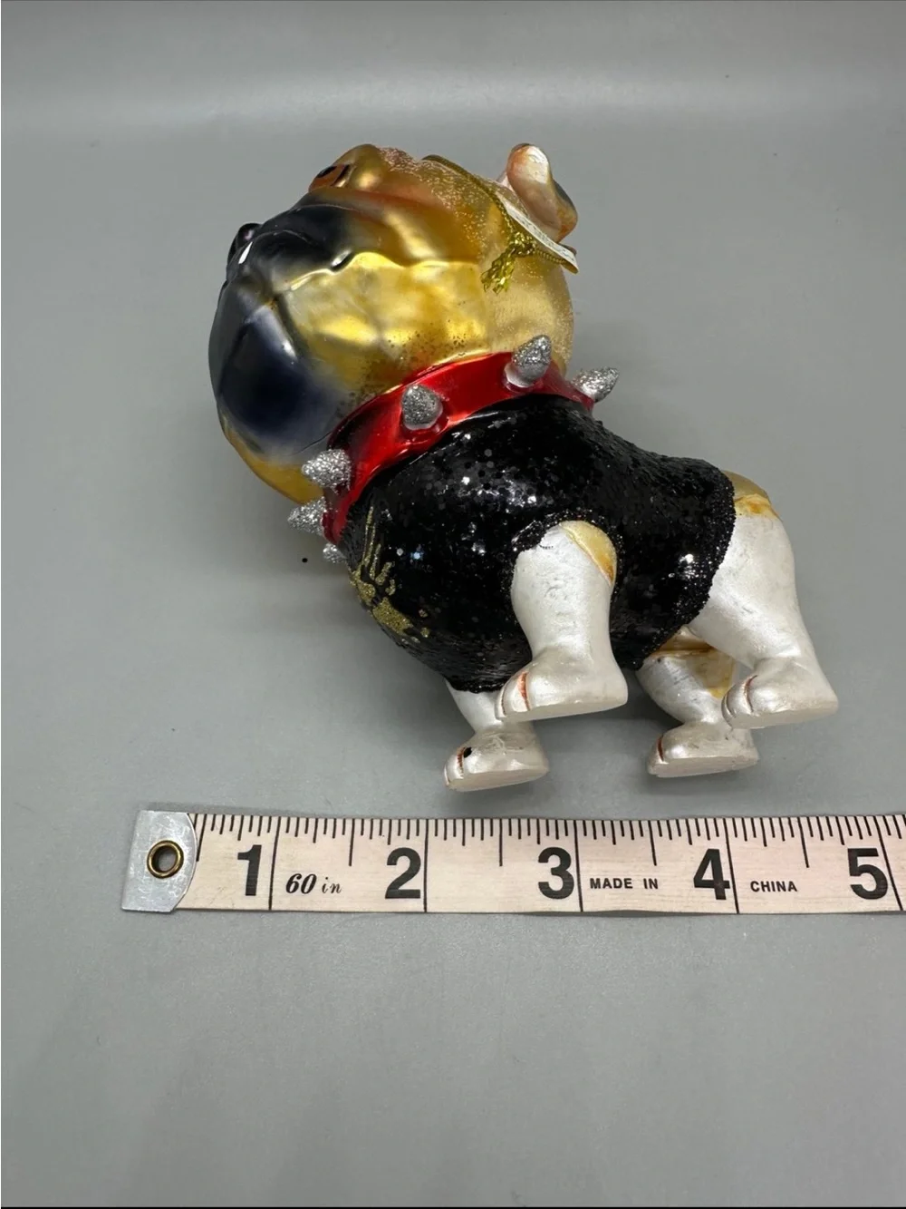 Fabulous Bulldog /Pug Glass Christmas Ornament Holiday Dog